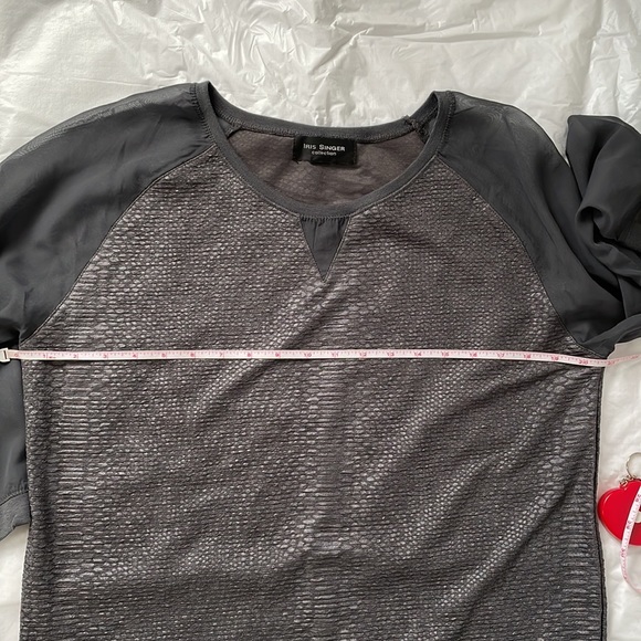 IRIS SINGER Collection Top 3/4 Sleeve Color-Gray Size-Large - Picture 13 of 15